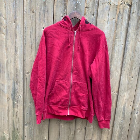 Supreme Bone Zip Up Sweatshirt Cardinal Red XL - Picture 2 of 13